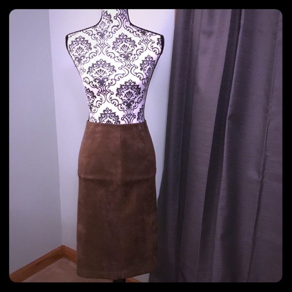 BCBG Faux Suede Stretch Pencil Skirt - Size XS